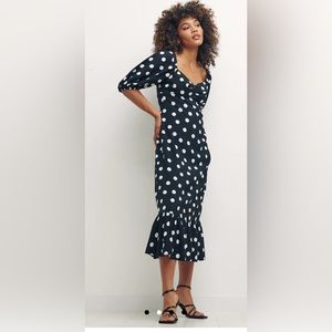 Nobody’s Child Darcie MIDI Dress, size 6 US, size 10 UK, polka dots.